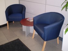 Capri Single Tub Chairs. Timber Leg. Any Fabric Colour